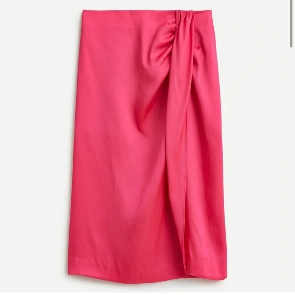 NWT J.Crew Draped Front Midi Skirt - Picture 1 of 6